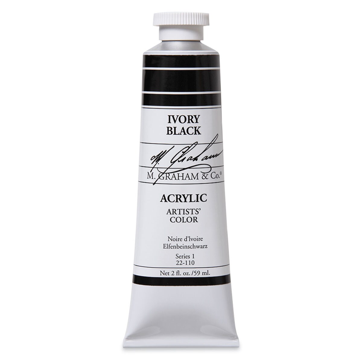 M. Graham Artists&#x27; Acrylics - Ivory Black, 2 oz tube