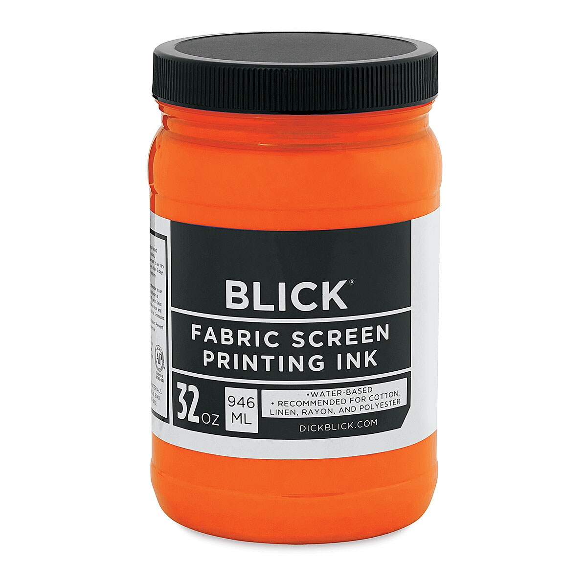 Blick Water-Base Acrylic Textile Screen Printing Ink - Orange, Quart