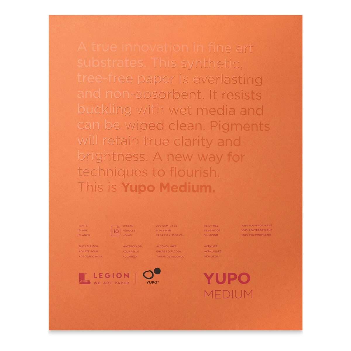 Yupo Synthetic Paper Pad 11" x 14", Bright White, 10 Sheets Michaels
