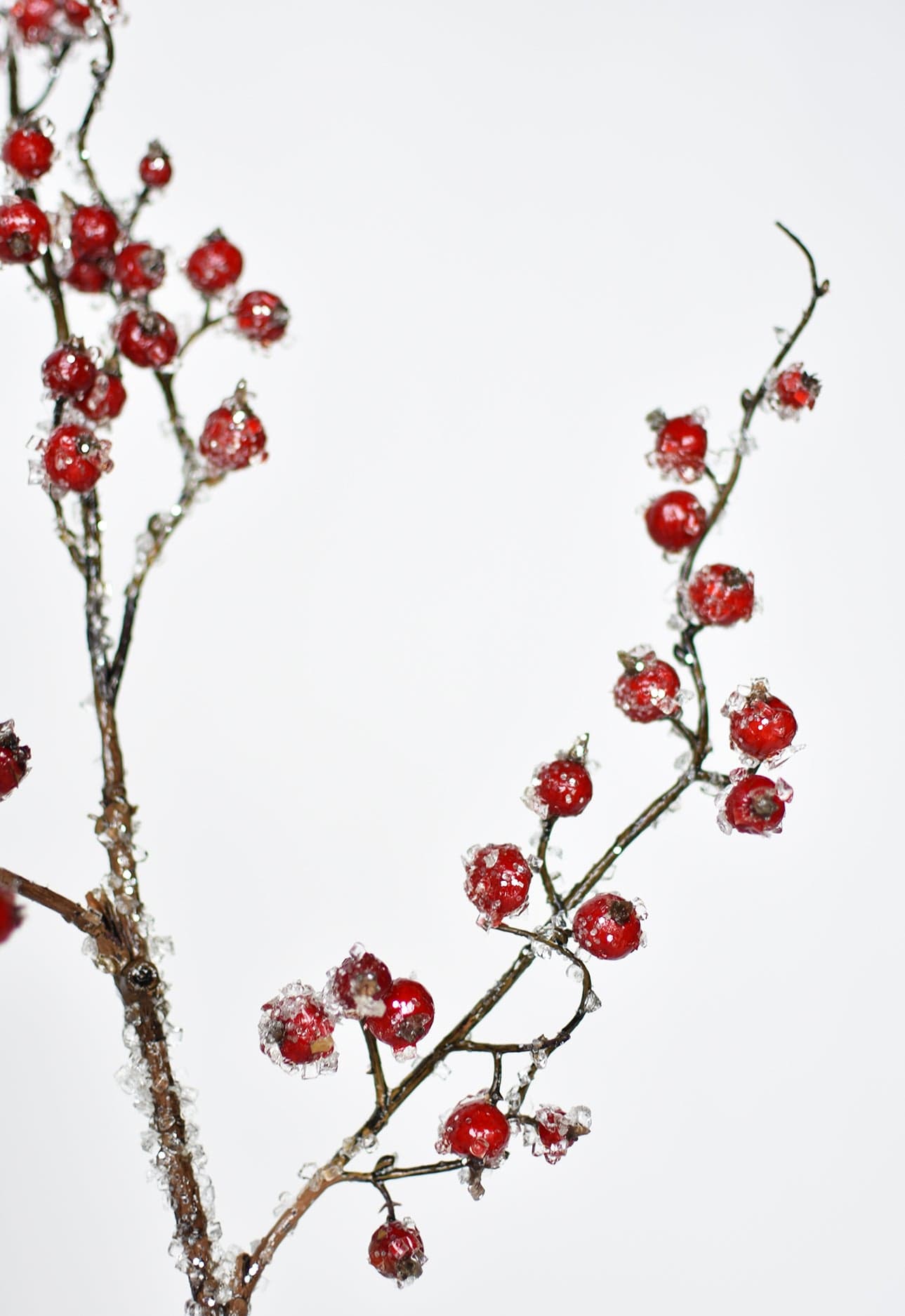 29&#x22; Faux Iced Red Berry Stem