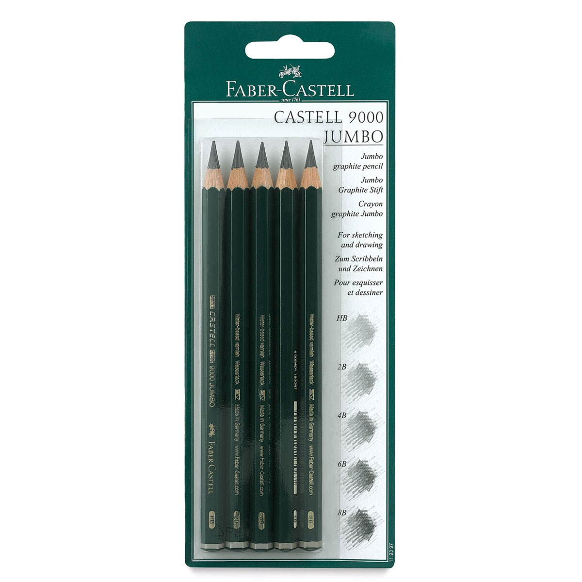 Faber-Castell 9000 Jumbo Pencils, Set of 5