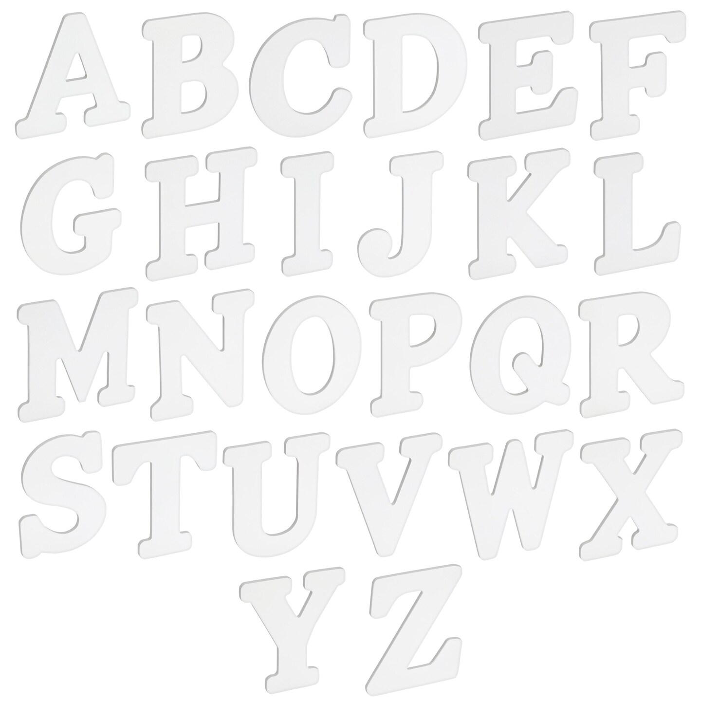 26 Pieces Big Wooden Letters for Craft Projects, 6-Inch Wood Alphabet ABCs for Wall Decorations, 1/4-Inch Thick (White)