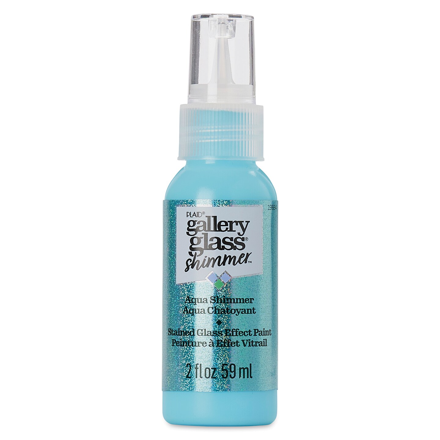Plaid Gallery Glass Paint - Shimmer Aqua, 2 oz
