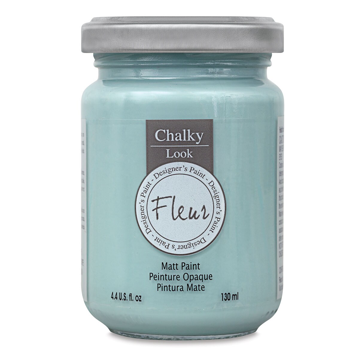 Fleur Chalky Look Paint - Cape Town Blue, 4.4 oz jar
