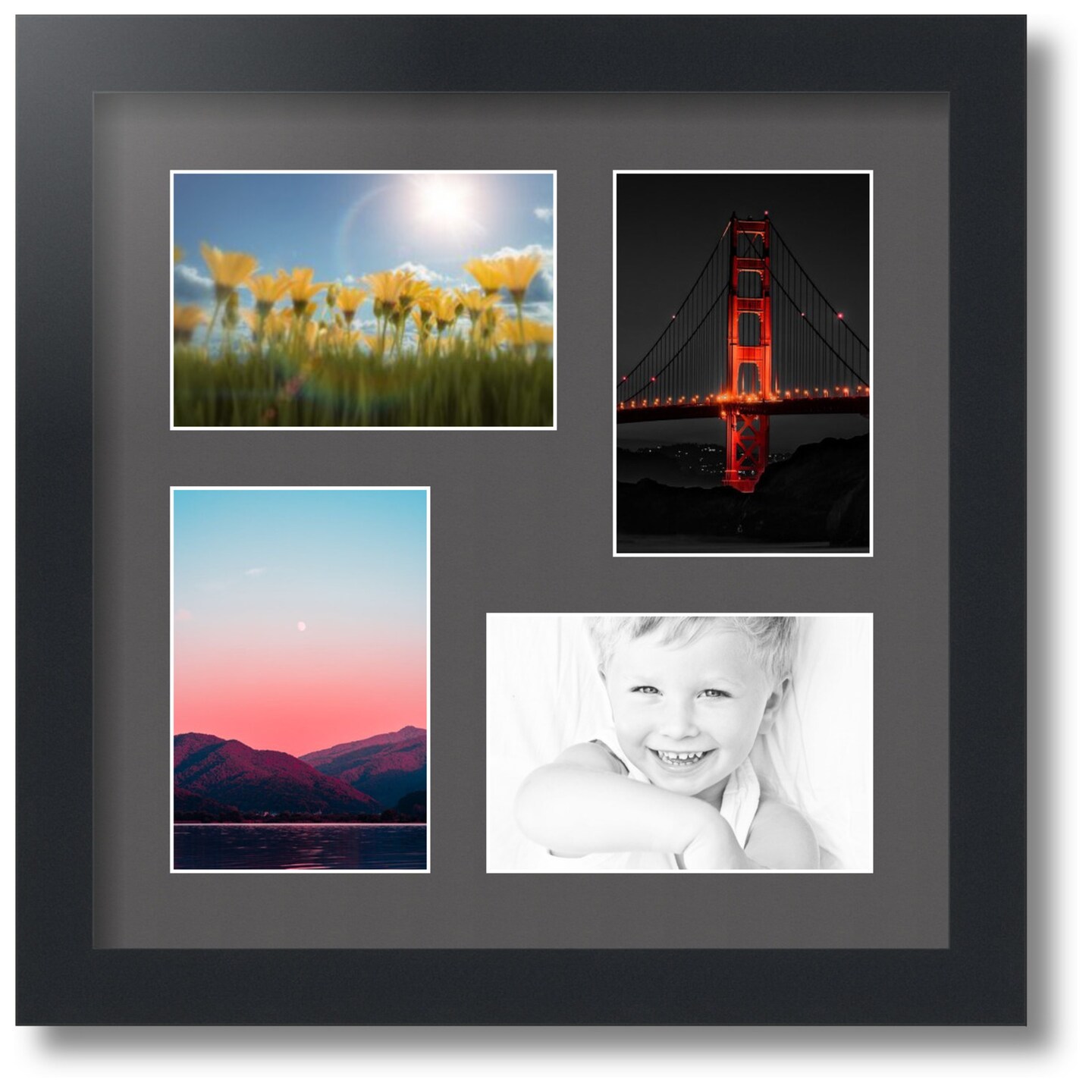 ArtToFrames Collage Photo Picture Frame with 4 - 4x6 inch Openings