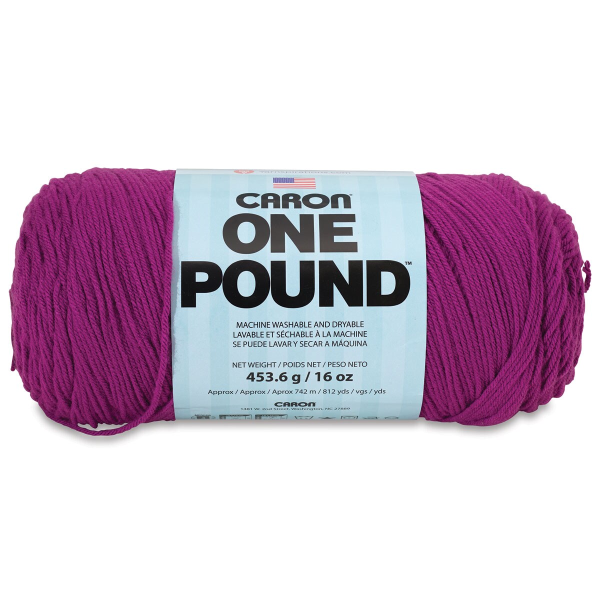 Caron One Pound Acrylic Yarn - 1 lb, 4-Ply, Soft Pink