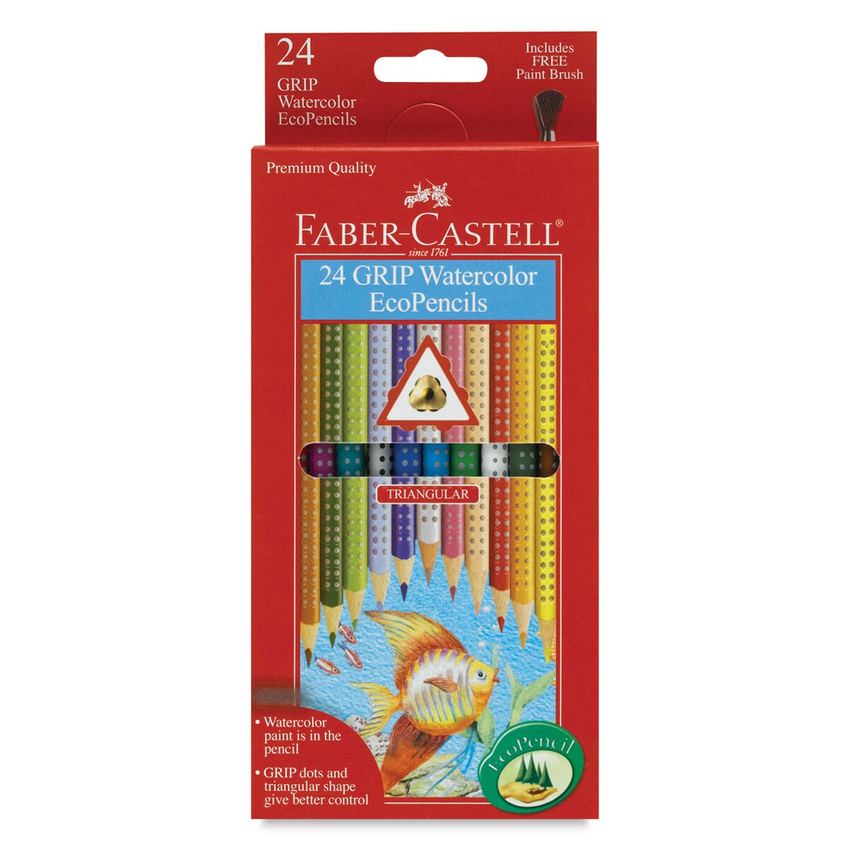 Faber-Castell Grip Watercolor EcoPencil Set - Assorted Colors, Set of 24