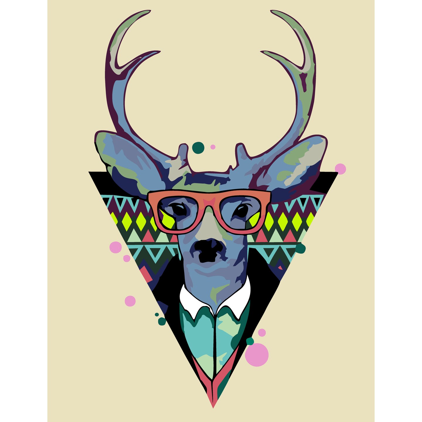 Artwille DIY Paint by Numbers for Adults and Kids, Acrylic Painting Kit - &#x22;Cool Deer&#x22;, 13.8 x 17.7 in