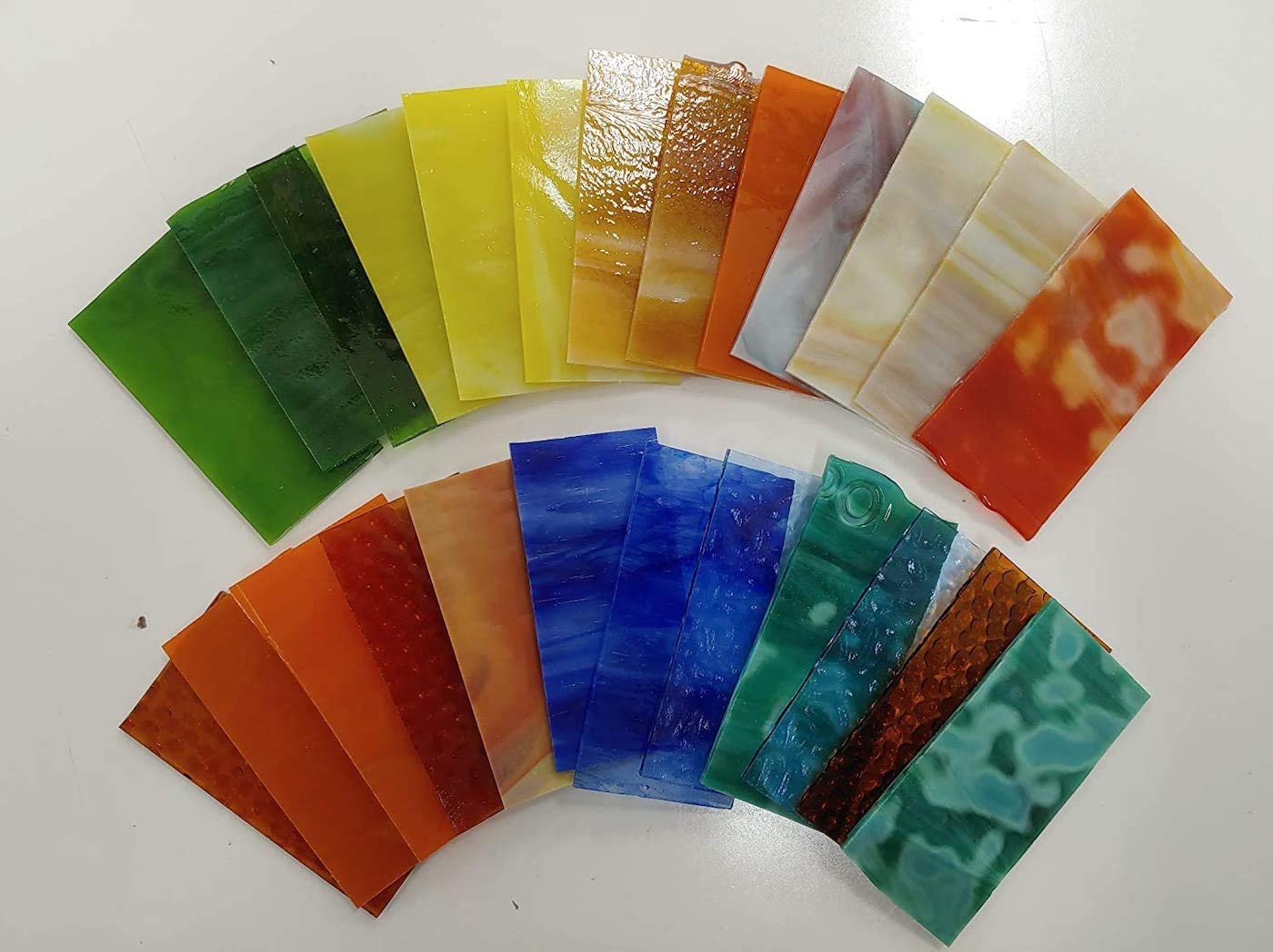 Mosaic Glass Sheets - 2&#x22;x4&#x22; Stained Glass Sheet - Variety Pack