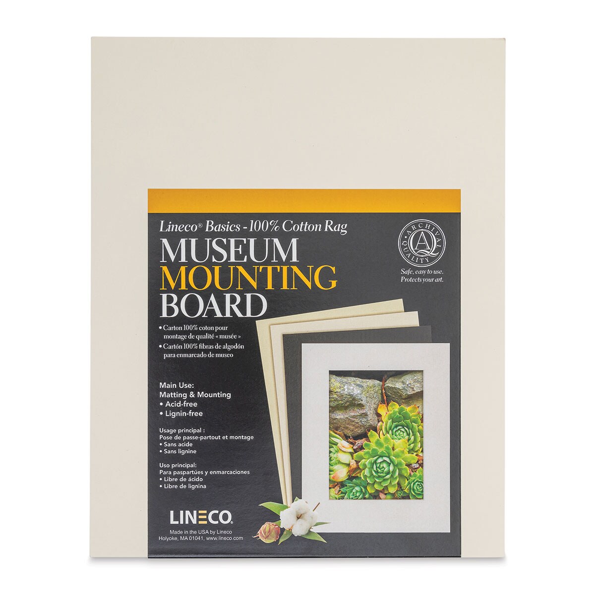 Lineco Cotton Rag Museum Mounting Boards - Pkg of 25,   Aged White, 8&#x22; x 10&#x22;