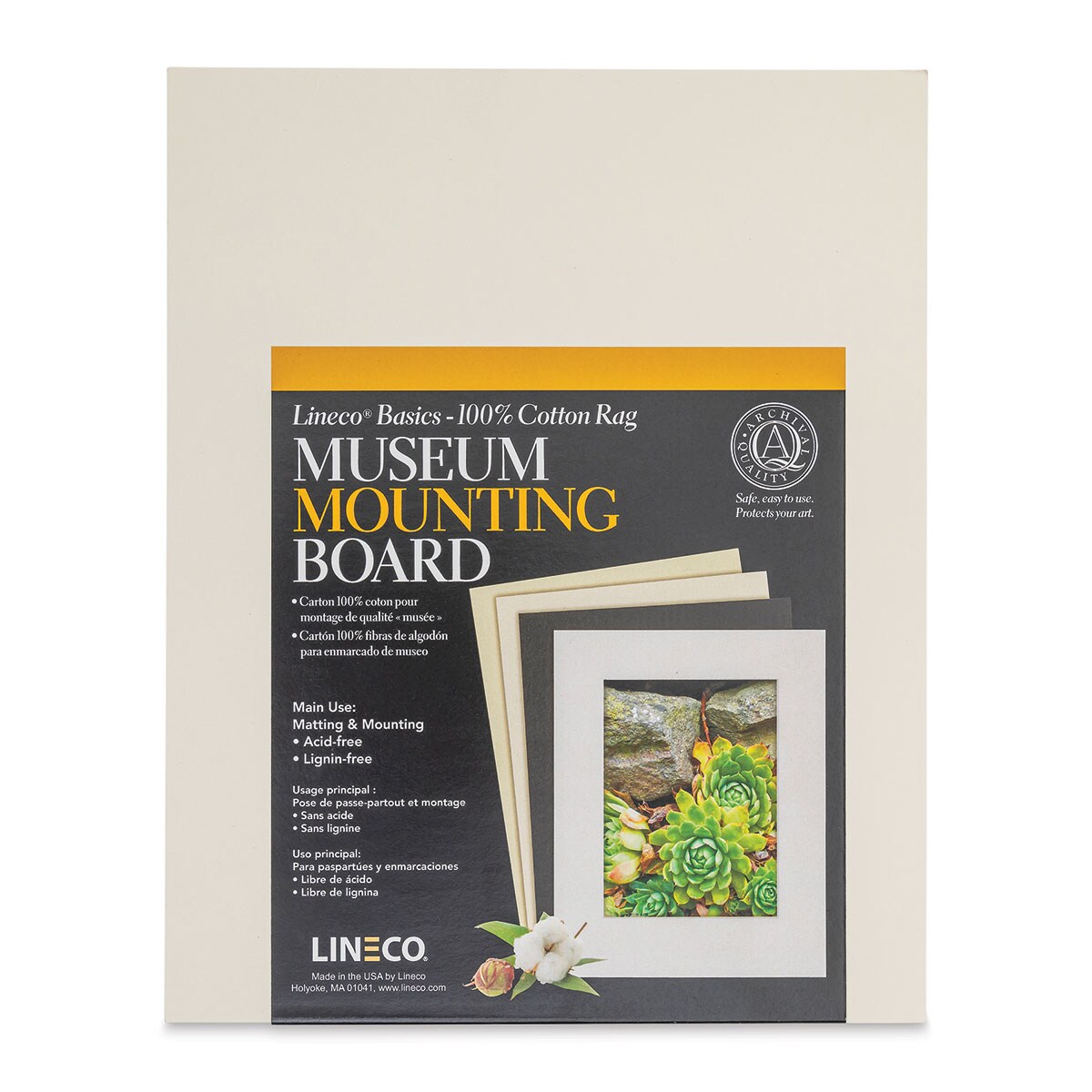 Lineco Cotton Rag Museum Mounting Boards - Pkg of 25, Aged White, 8" x 10"
