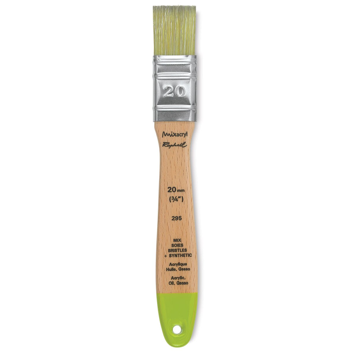Raphael Mixacryl Natural Bristle/Synthetic Mix Brush - Mixed Media Flat, Size 20