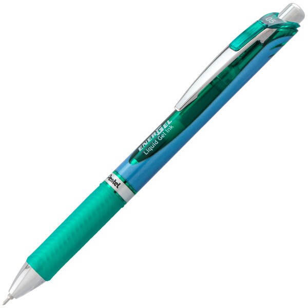 EnerGel RTX Retractable Liquid Gel Pen, (0.5mm) Needle Tip, Fine Line, Green Ink