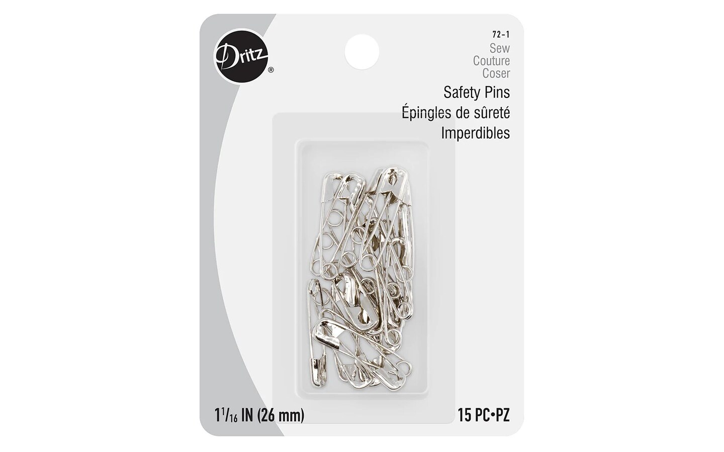 Dritz Safety Pins Blister Pack Size 2 Nickel 10pc Michaels