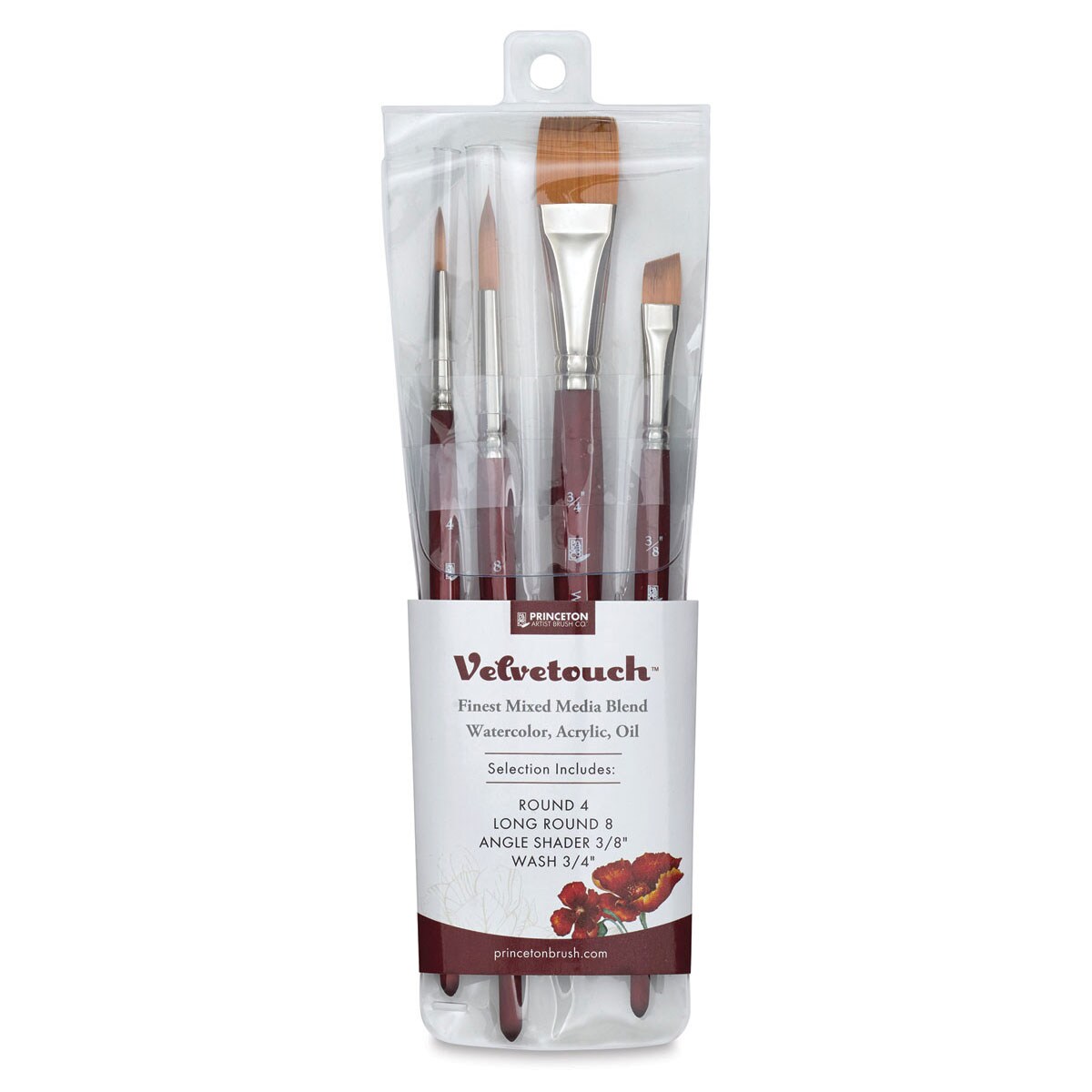 Princeton Velvetouch Series 3950 Synthetic Brushes - Set of 4