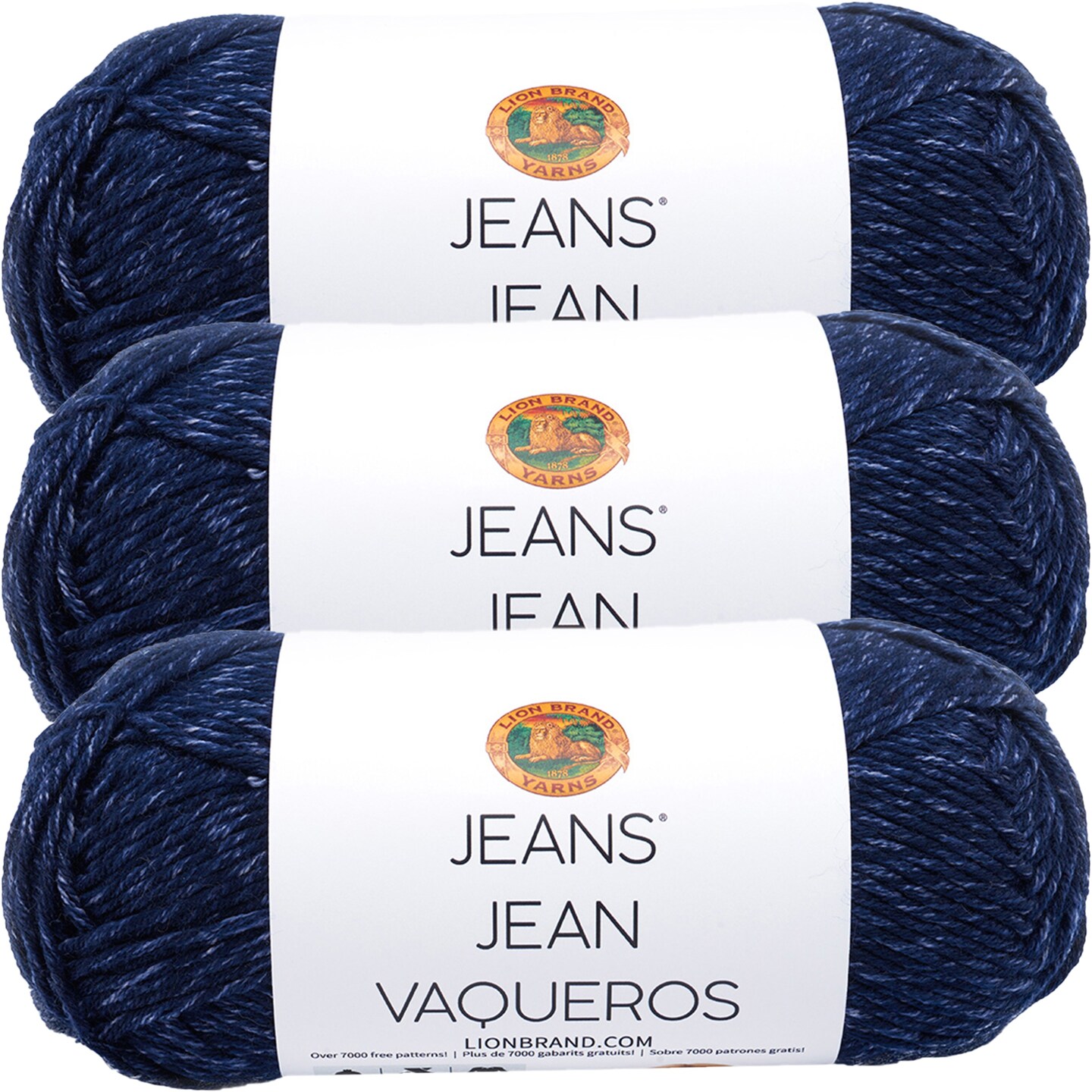 (3 Pack) Lion Brand Jeans Yarn Brand New Michaels
