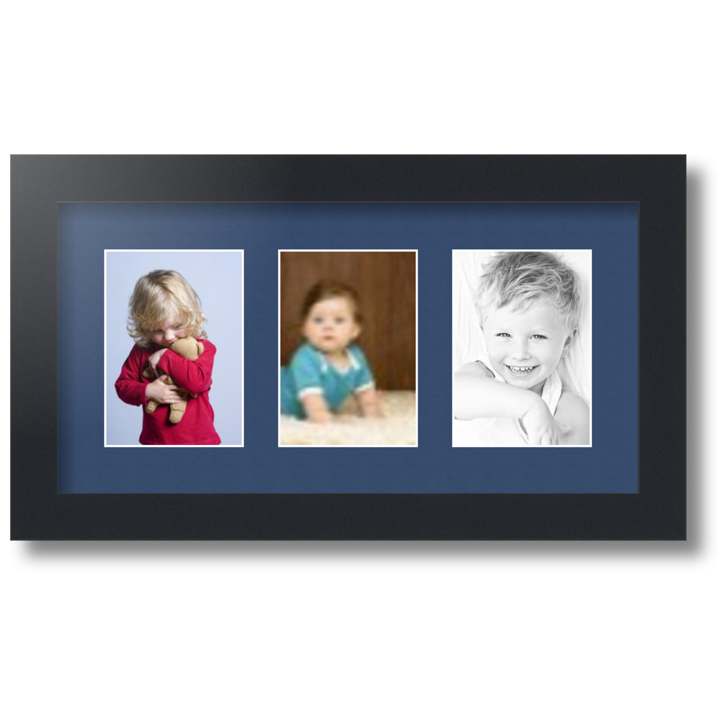 ArtToFrames Collage Photo Picture Frame with 3 - 3.5x5 inch Openings, Framed in Black with Over 62 Mat Color Options and Regular Glass (CSM-3926-29)