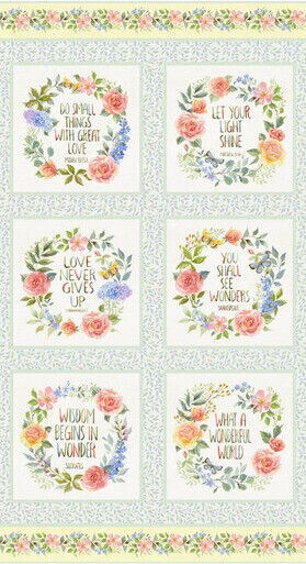Inspirational Blocks Garden Inspirations Cotton Fabric by Henry Glass Fabrics