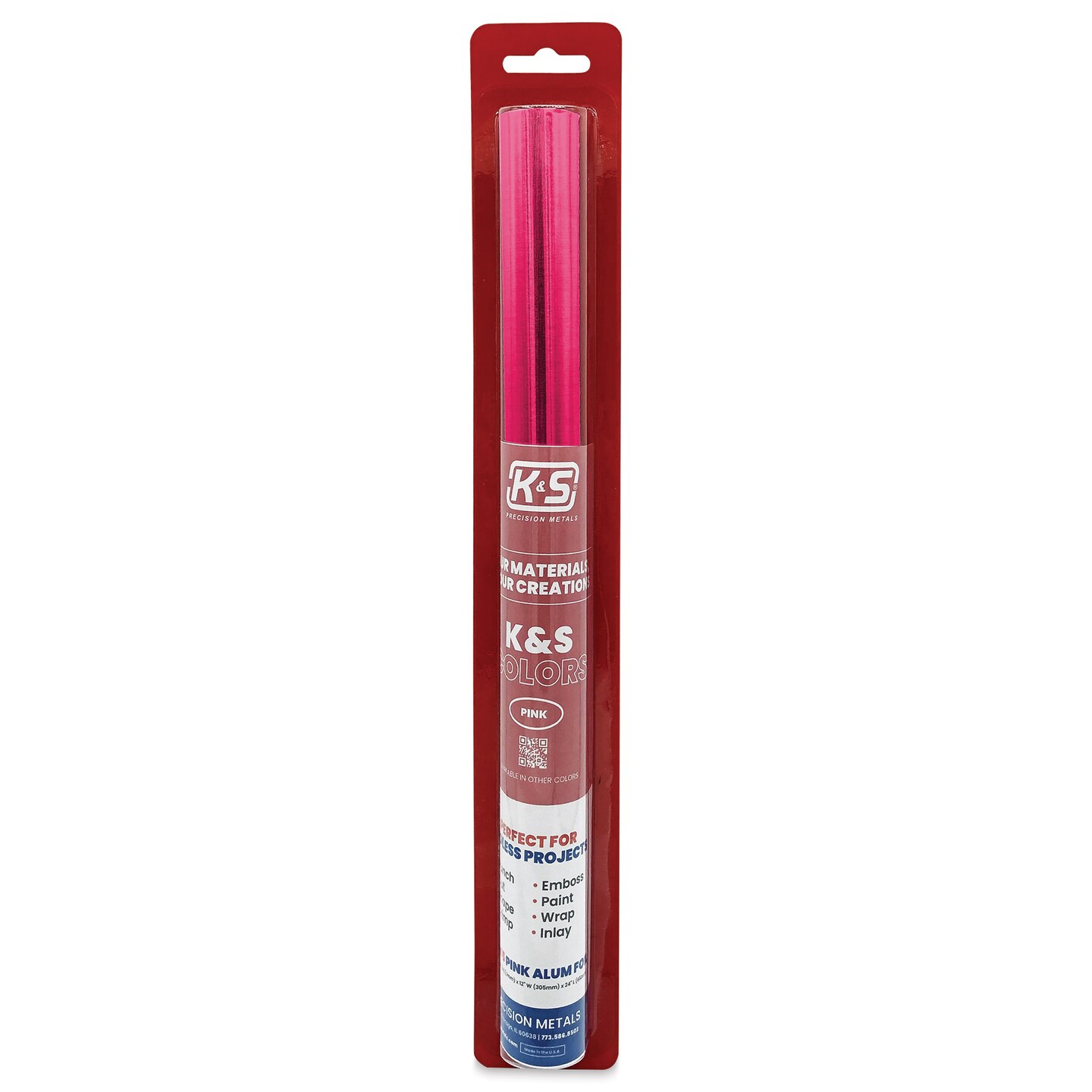 K&#x26;S Colors Aluminum Foil Roll - Pink, 12&#x22; x 24&#x22;