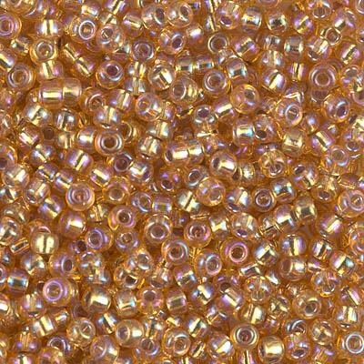 Miyuki 8 Round Seed Bead, 8-1004, Silver Lined Dark Gold AB, 10 grams