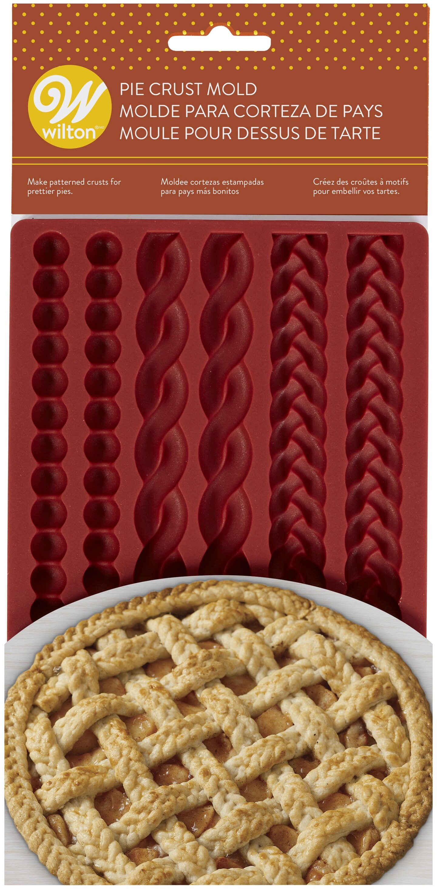 Wilton Silicone Lattice Pie Crust Mold-Makes Braids, Ropes &#x26; Pearls; 2 Each