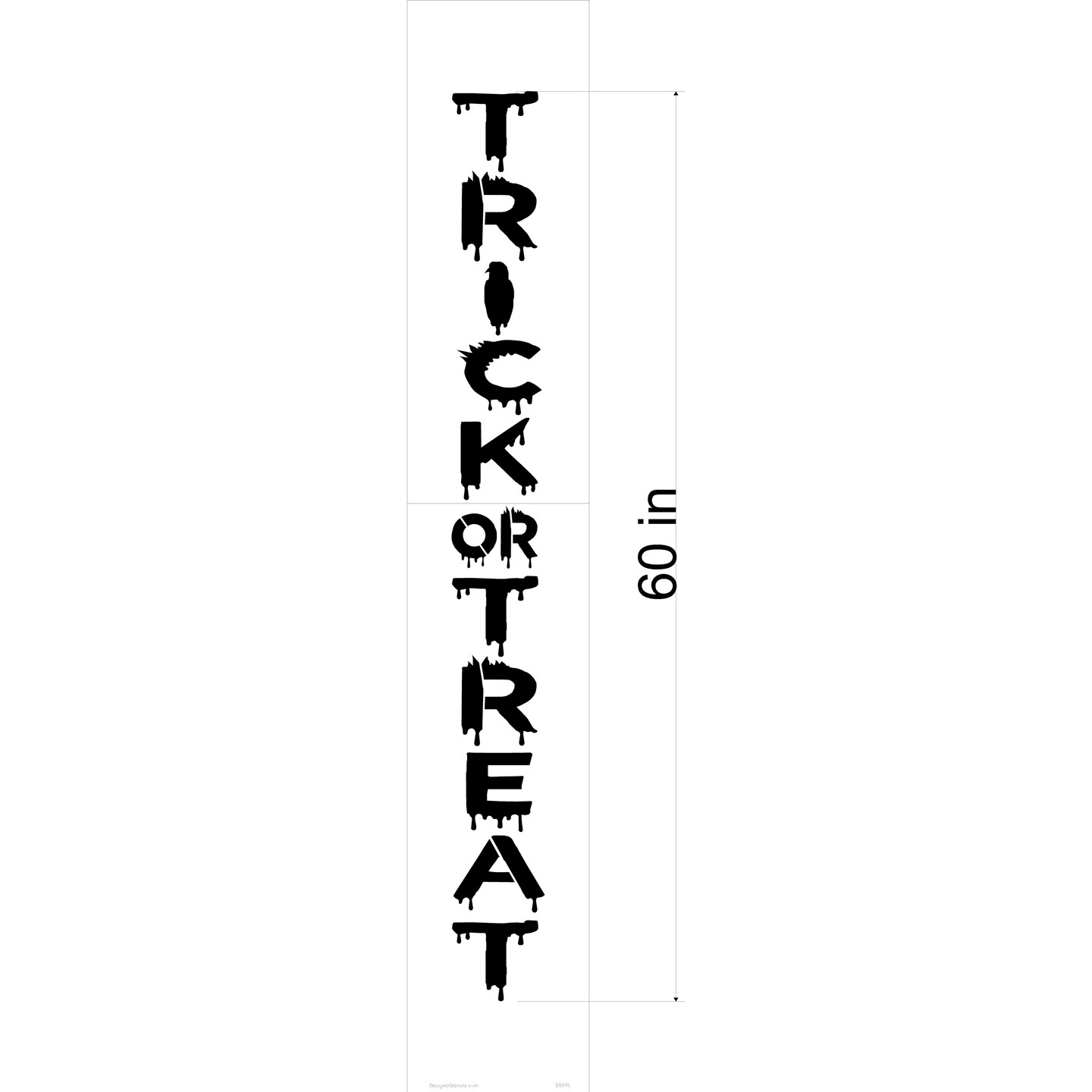 60-Inch Trick or Treat Tall Wall Stencil | 3809L by Designer Stencils | Word &#x26; Phrase Stencils | Reusable Art Craft Stencils for Painting on Walls, Canvas, Wood | Reusable Plastic Paint Stencil for Home Makeover | Easy to Use &#x26; Clean Art Stencil