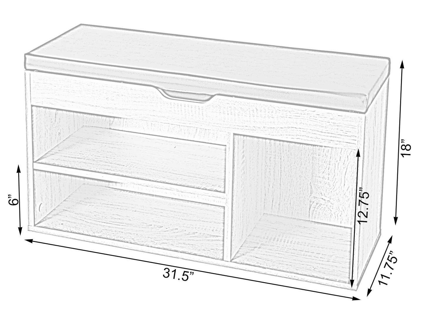 Entryway Storage Shoe Rack with Top Seat