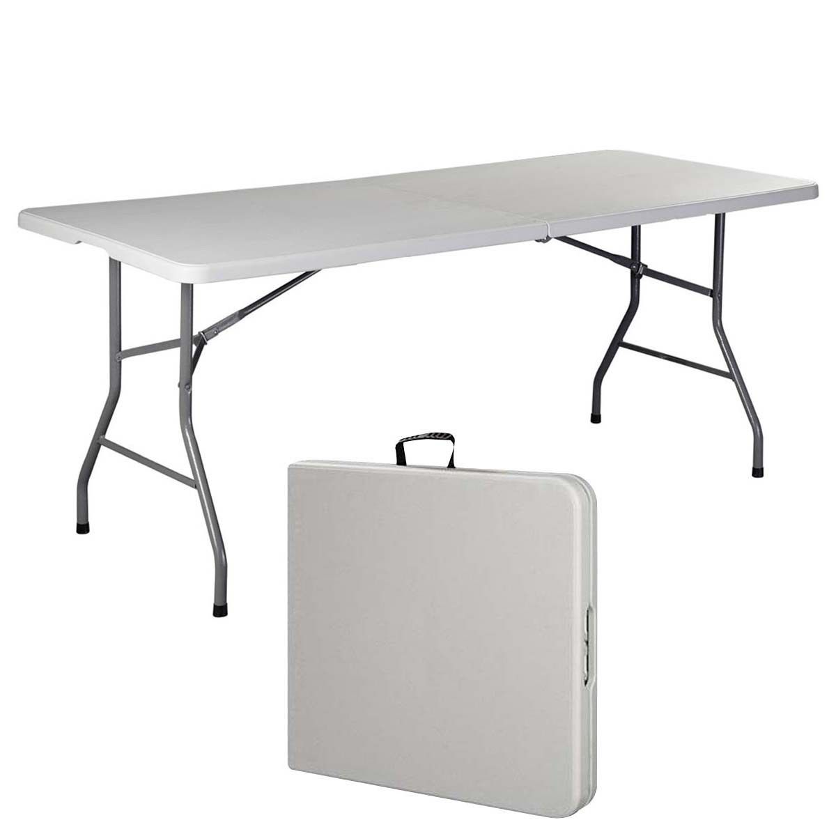 Costway 6&#x27; Folding Table Portable Plastic Indoor Outdoor Picnic Party Dining Camp Tables