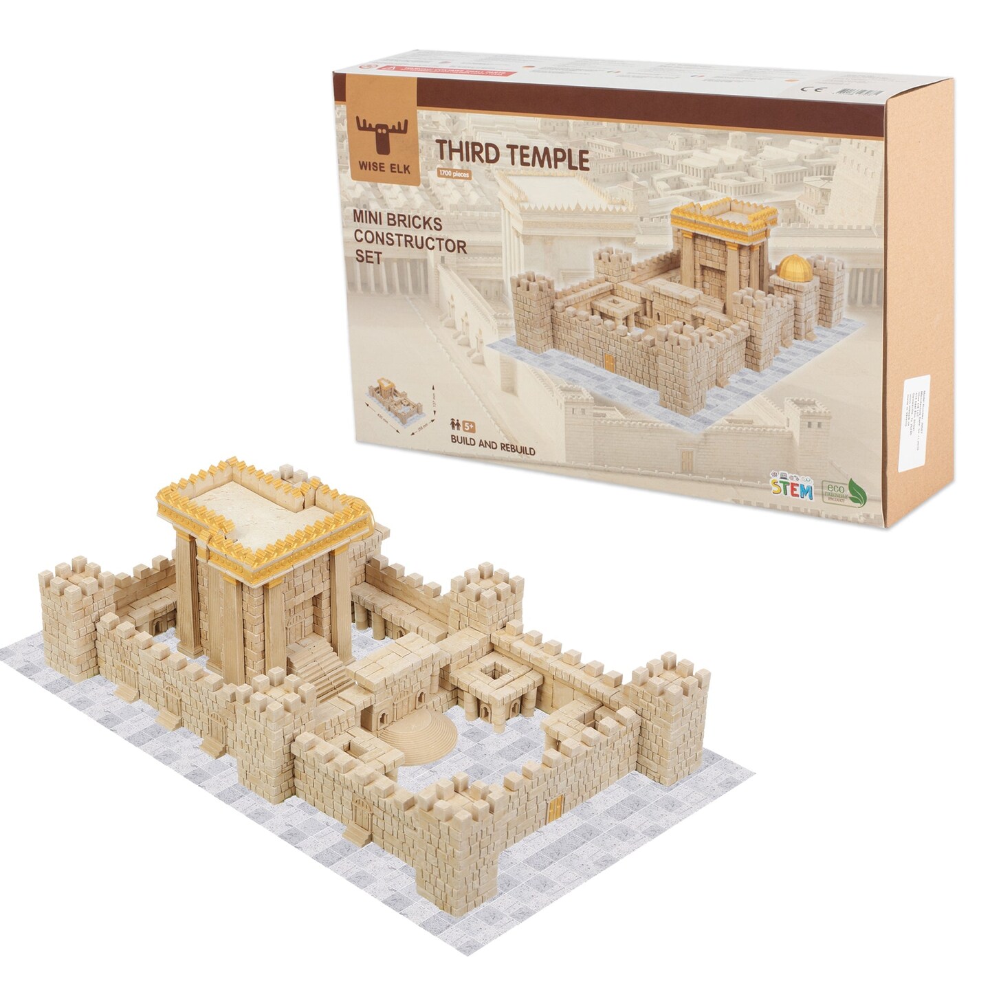 Wise Elk Mini Bricks Construction Set - Third Temple Model, 1700 pcs