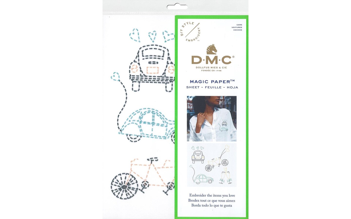 DMC Magic Paper Embroidery Cars 1pc