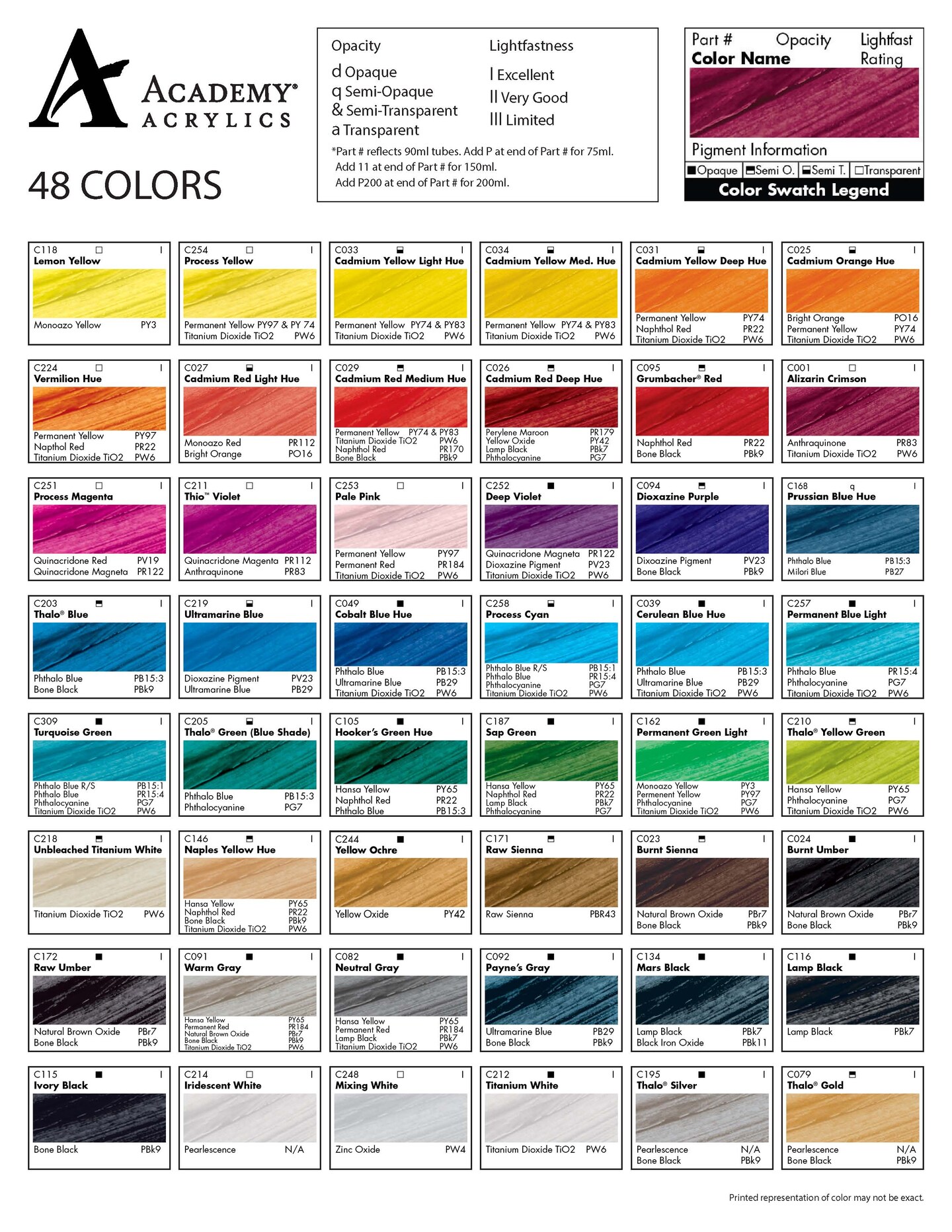 Academy&#xAE; Acrylic Pink Color Family