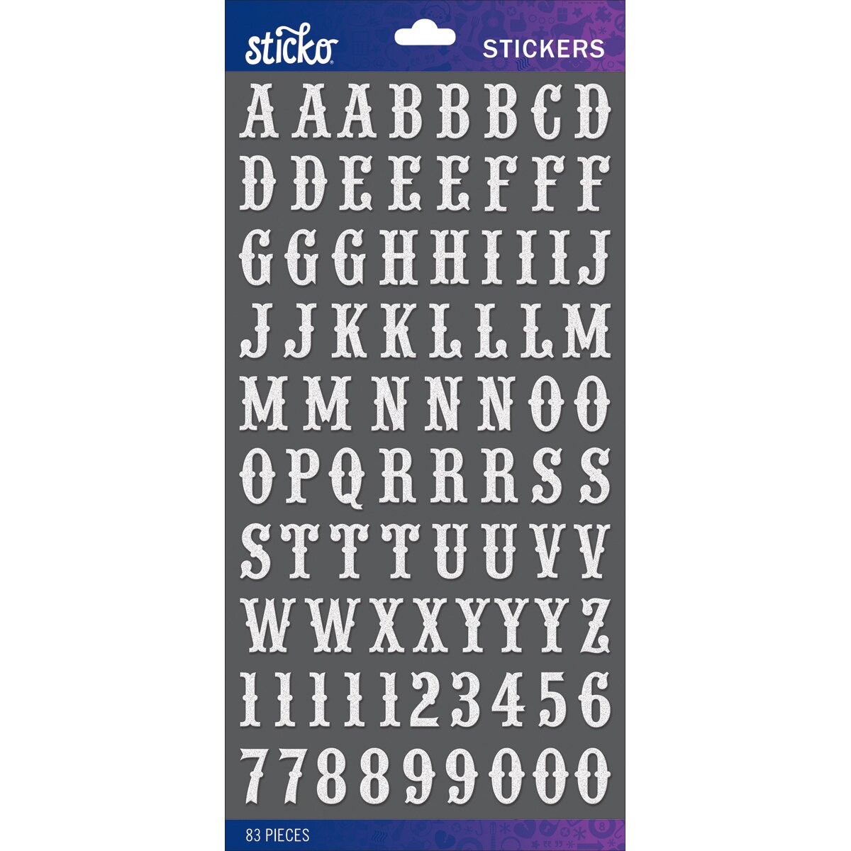 Sticko Alphabet Dot Stickers, Small, White