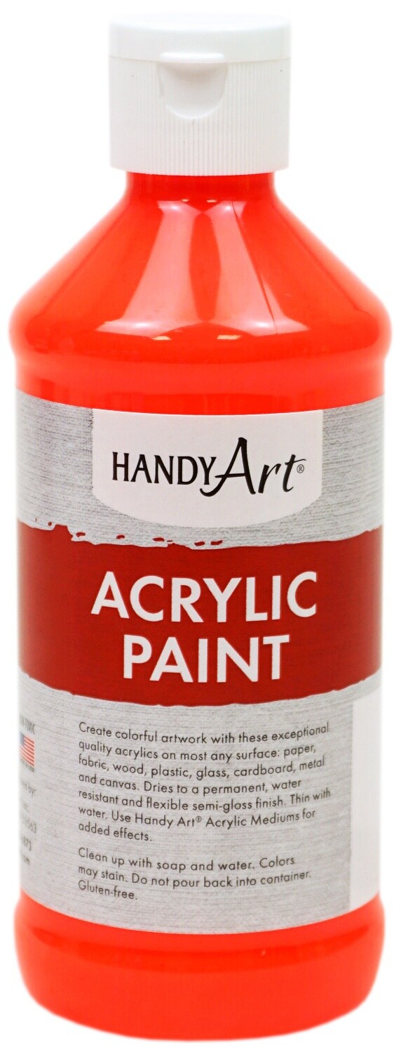 Handy Art Fluorescent Acrylic Paint 8ozRed Michaels