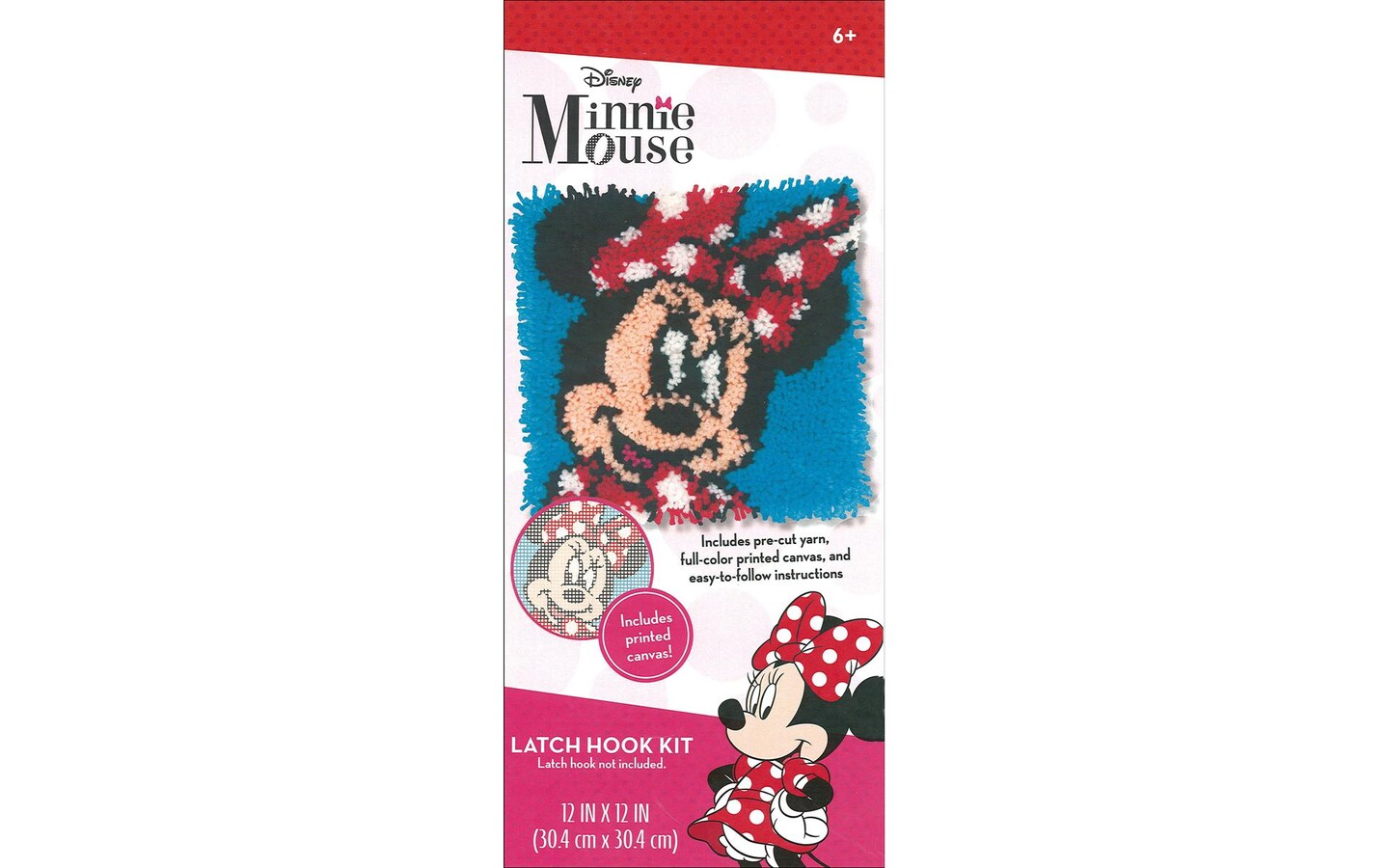 Dimensions Latch Hook Kit 12x12 Disney Minnie