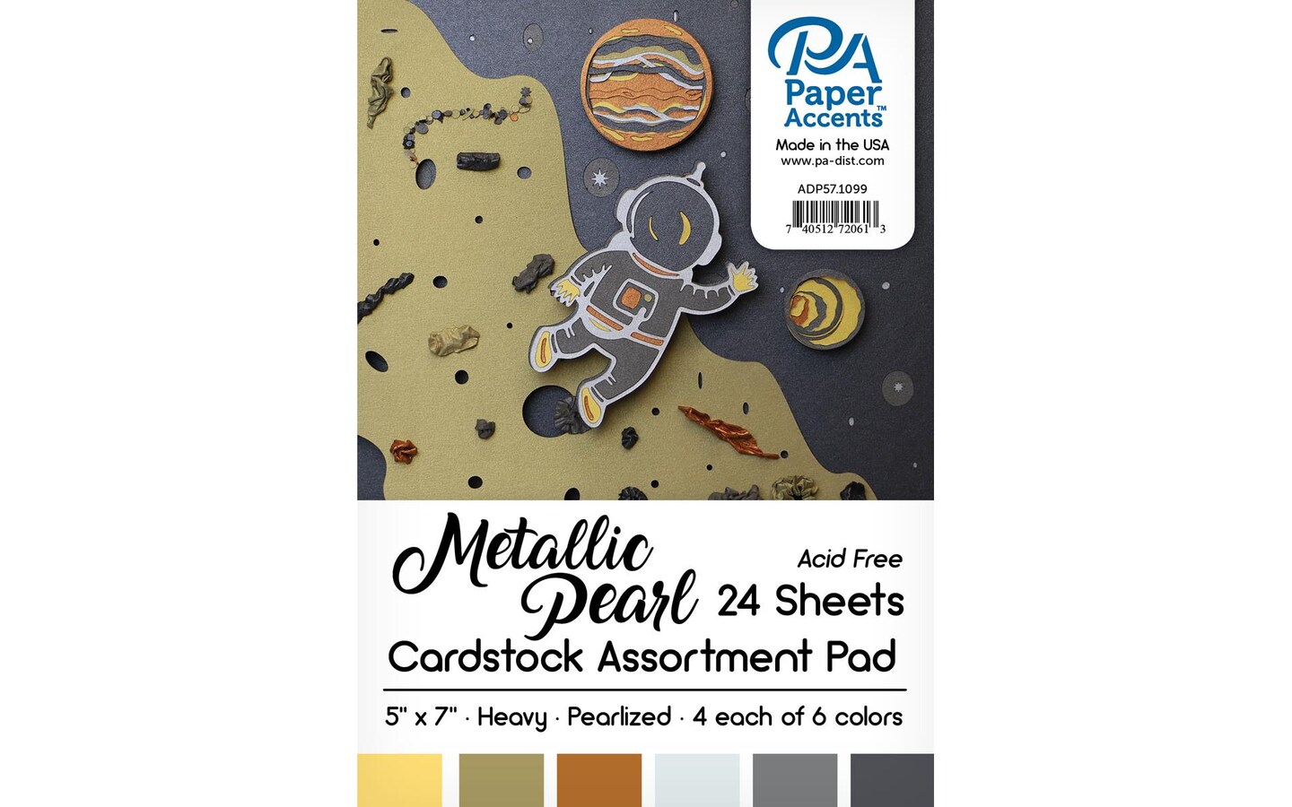 Cardstock Pad 5x7 24pc Metallic Pearlized Ast
