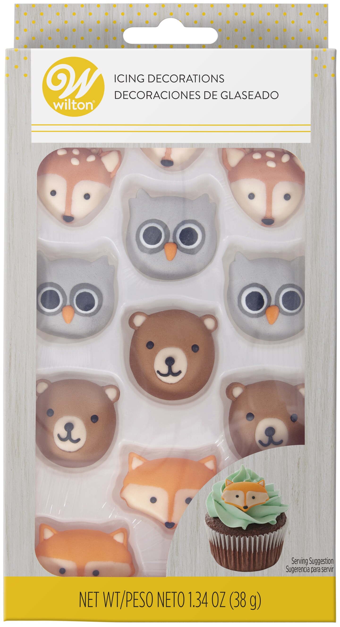 Wilton Icing Decorations 12/Pkg-Camping Adventures - Woodland Animals