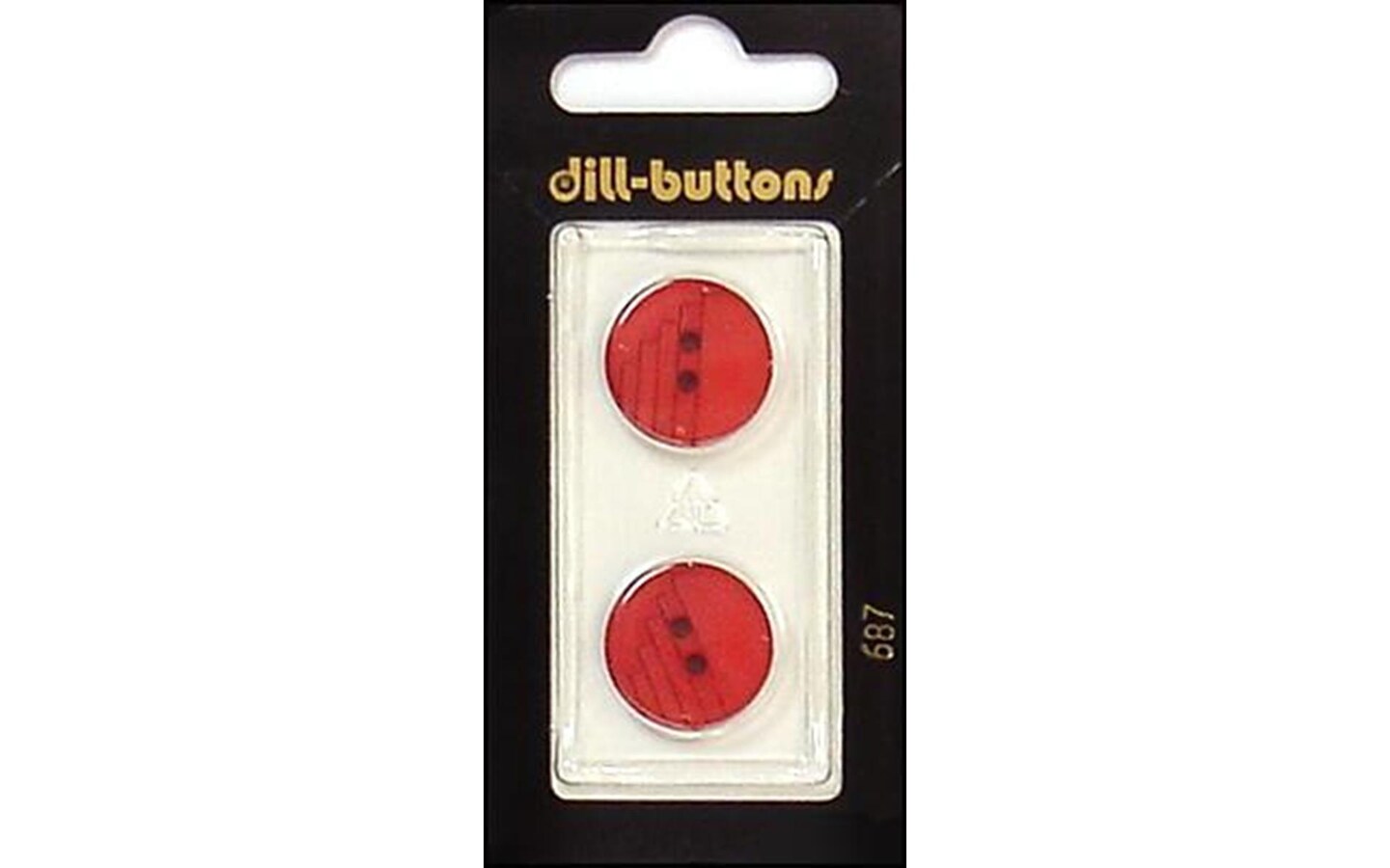 Dill Buttons 18mm 2pc 2 Hole Red