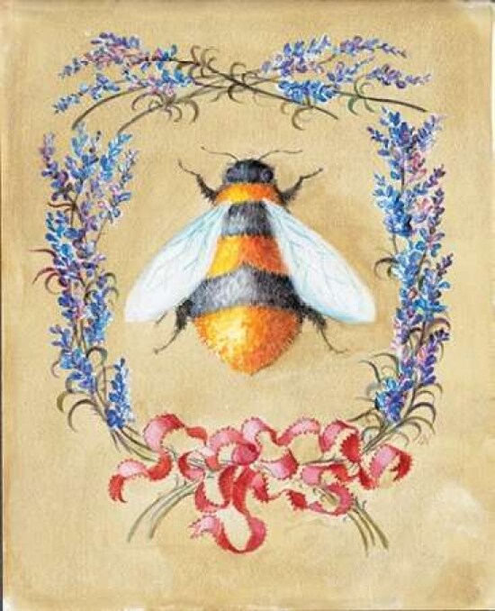 Honey Bee and Lavender Poster Print by Lucy Neil - Item # VARPDXLN01