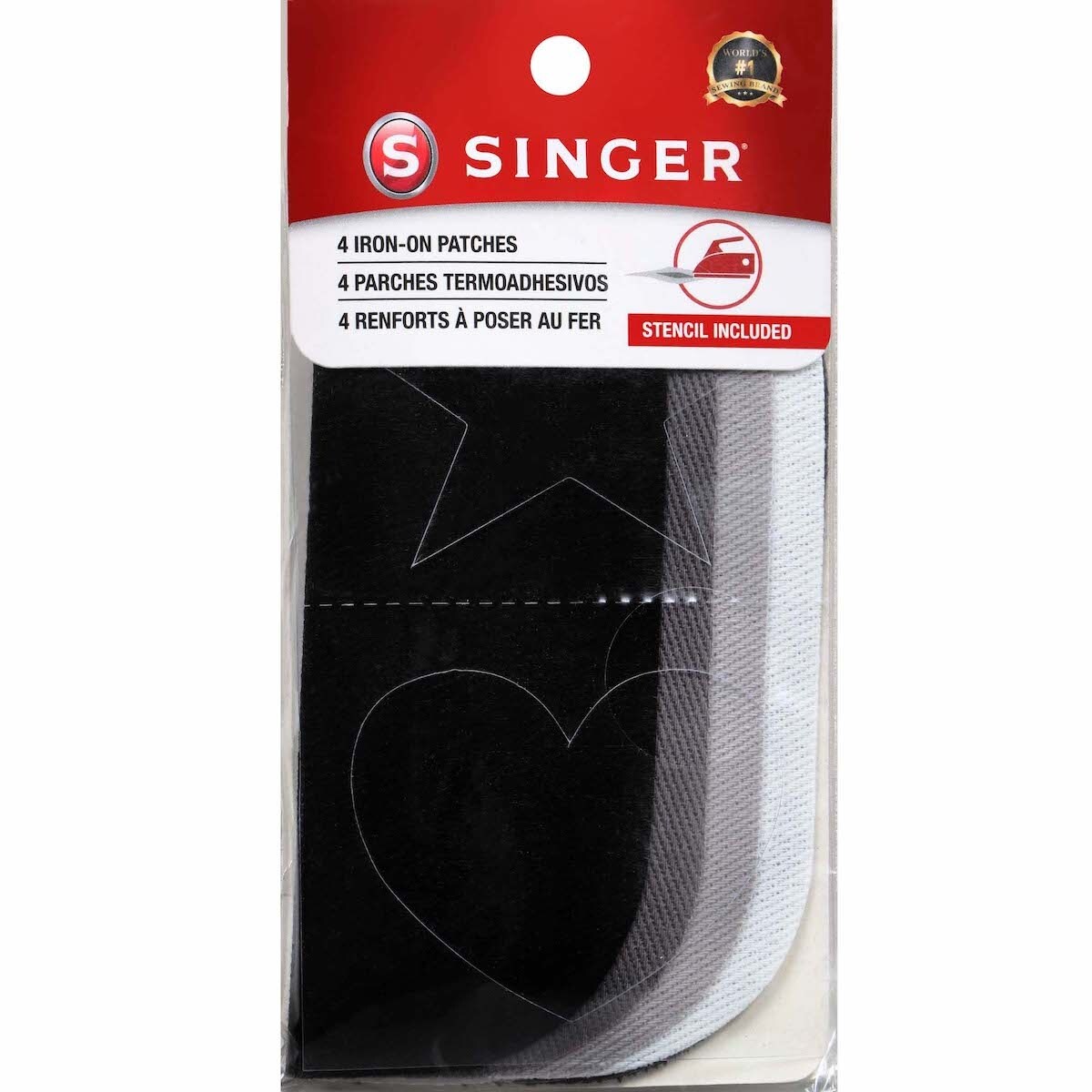 Singer Iron On Denim Patches 5x5 4pkg Black Michaels