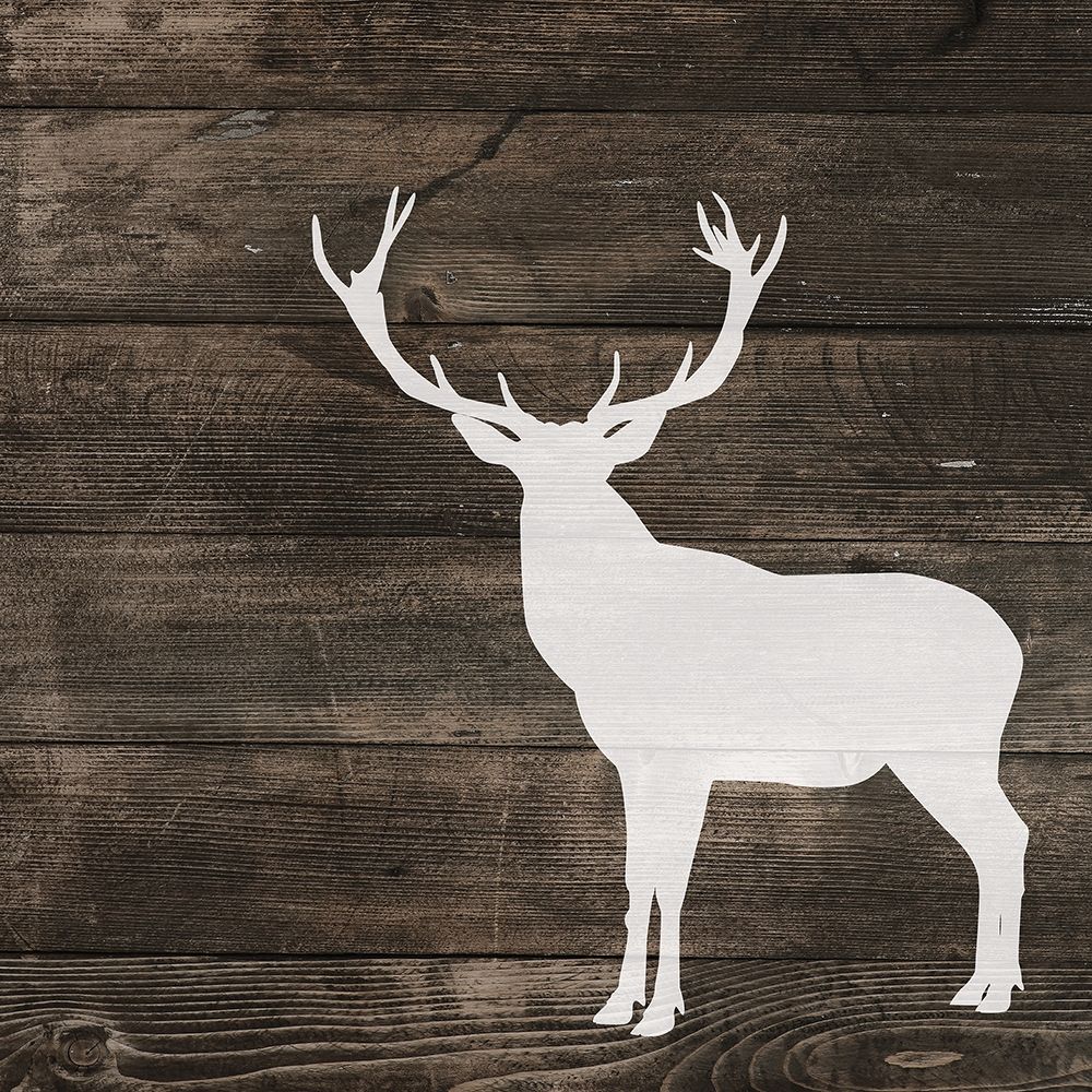 Right Side Deer Silhouette On Wood Poster Print by Atelier B Art Studio - Item # VARPDXBEGANI373