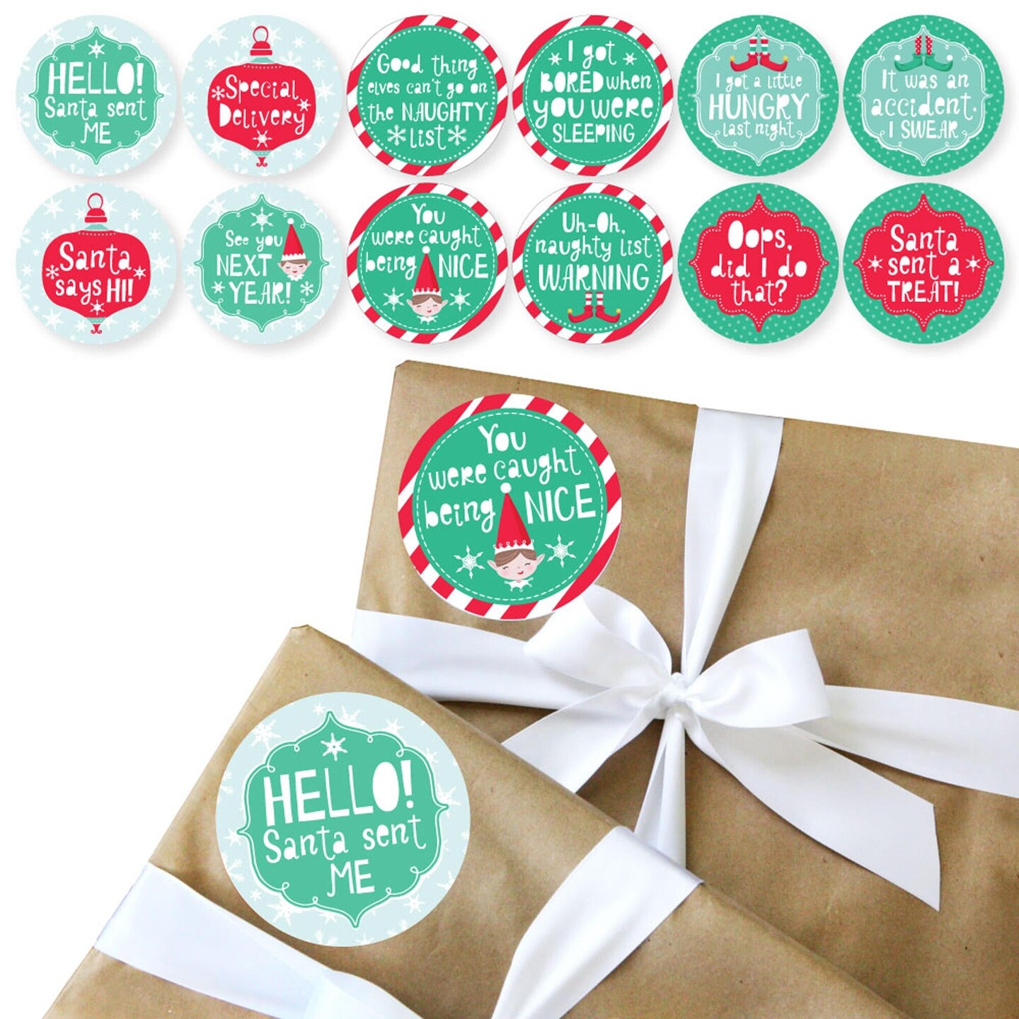 Elf Gift Tags Christmas Tags for Gift Wrapping 