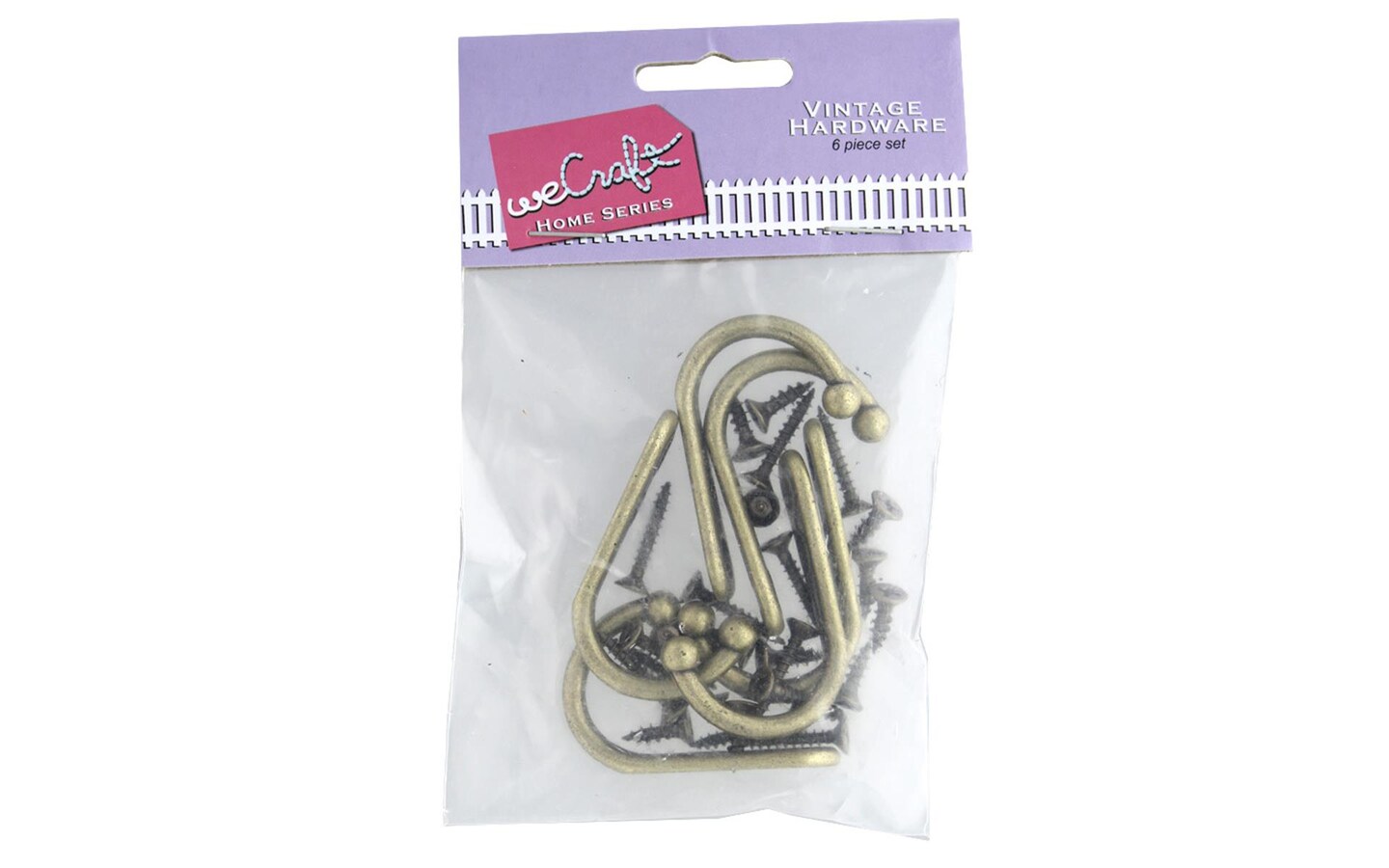 WeCraft Vintage Hardware Hook J Shpe 6pc Antq Brnz