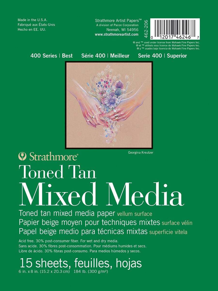 Strathmore Toned Mixed Media Paper - Toned Tan 6&#x22;X8&#x22;-15 Sheets