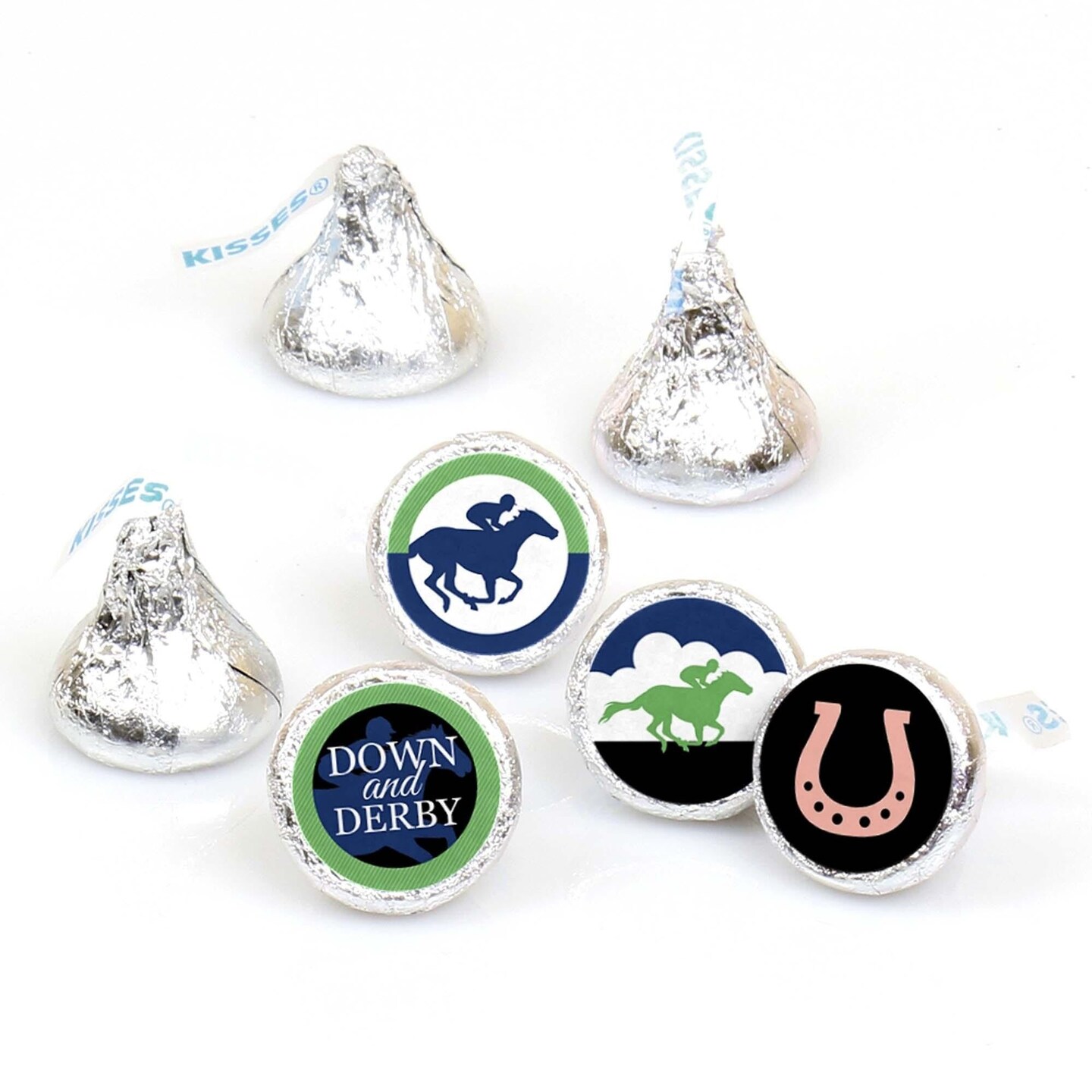 Big Dot of Happiness Kentucky Horse Derby - Horse Race Party Round Candy Sticker Favors - Labels Fits Chocolate Candy (1 sheet of 108)