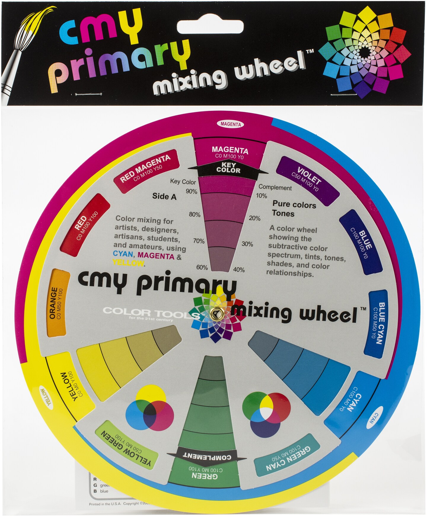 The Color Wheel Company CMY Primary Mixing Wheel-With Workbook