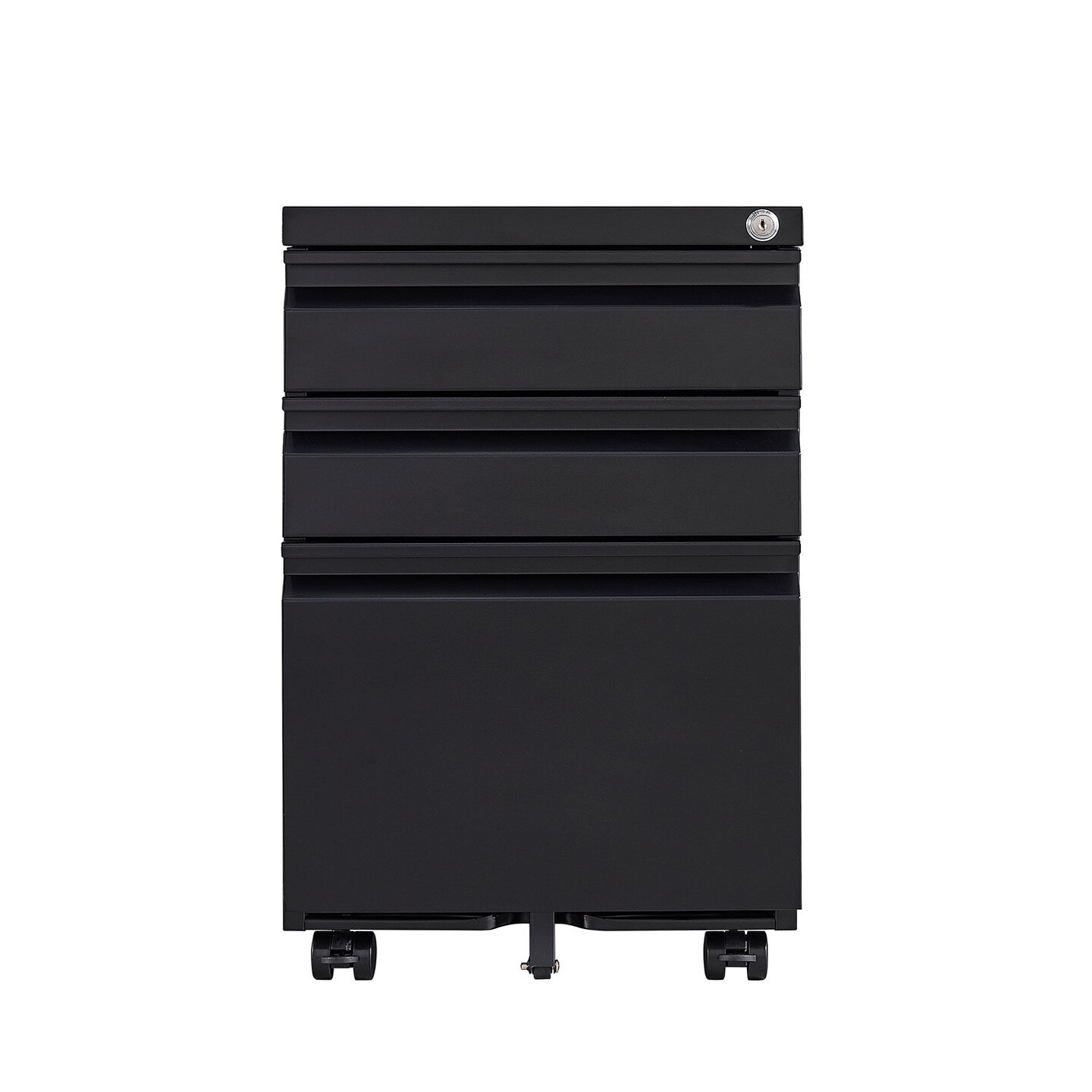 3 Drawer Mobile Locking File Cabinet, Rolling Filing Cabinet for Letter/A4 Size With 5 Wheels