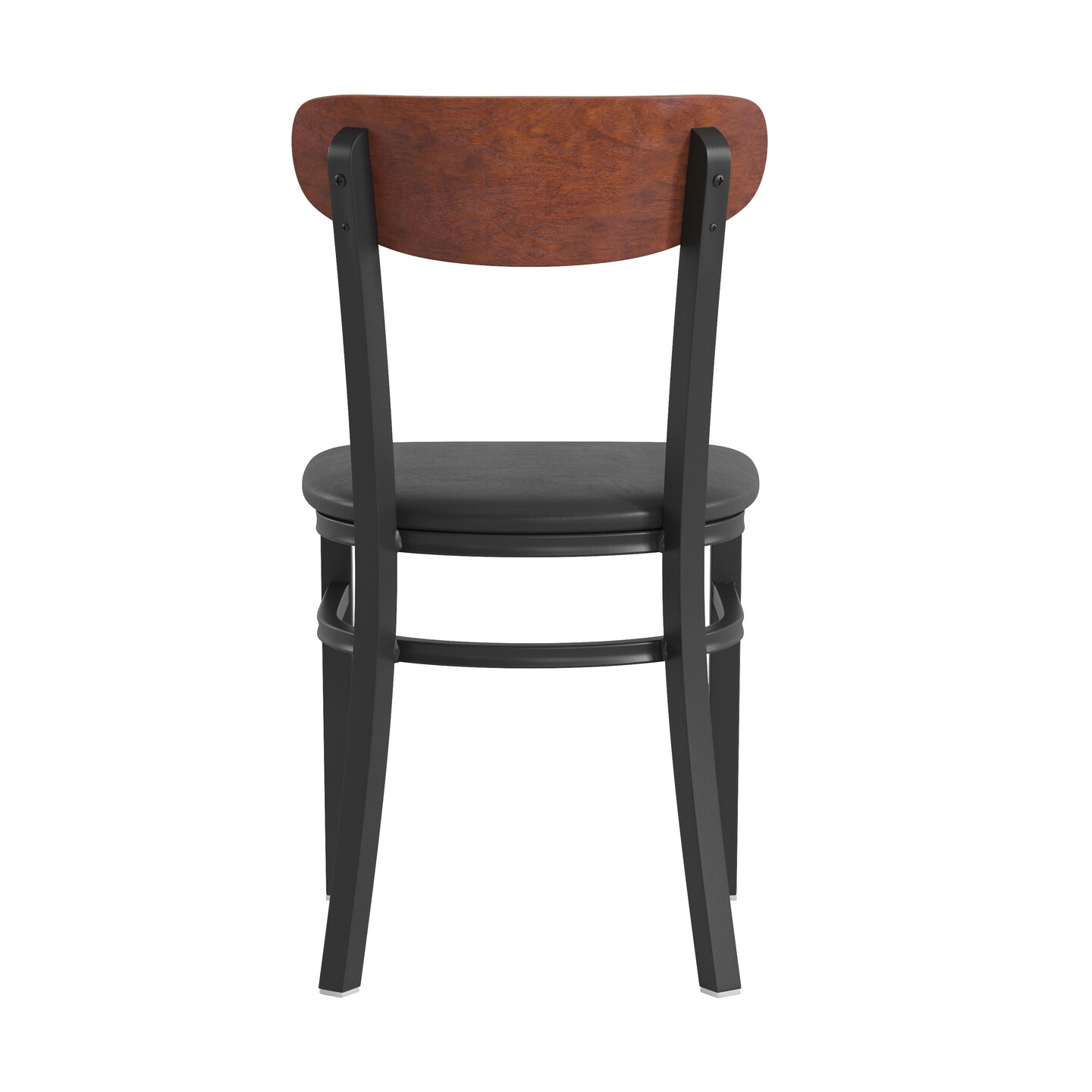 Emma and Oliver Yara Industrial Dining Chair with Rolled Steel Frame and Solid Wood Seat - 500 lbs. Static Weight Capacity