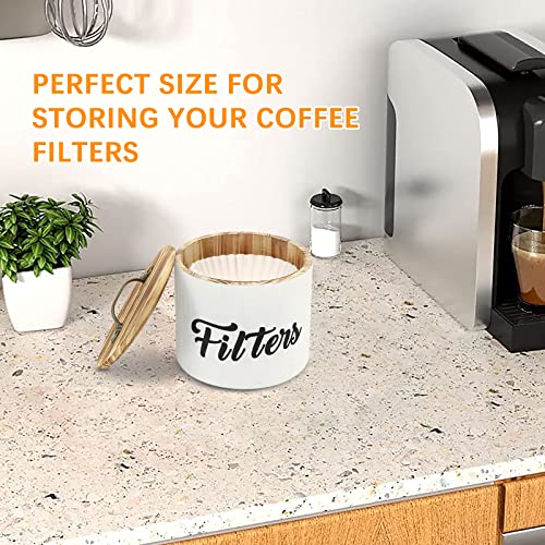 Coffee Filter Holder, Farmhouse White Filter Storage Container Basket for  Counter, Wooden Case, Coffee Bar Accessories Coffee Station Organizer Decor