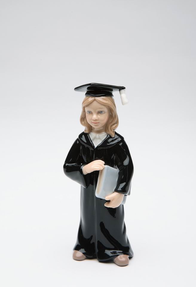Ceramic Small Size Graduating Girl Figurine, Gift for Her, Gift for Daughter, Proud Parents, Graduation Gift