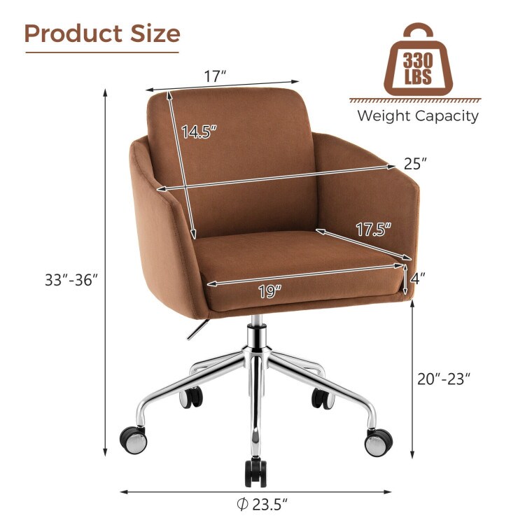 Adjustable Home Office Chair Swivel Computer Chair Vanity Chair with Armrest